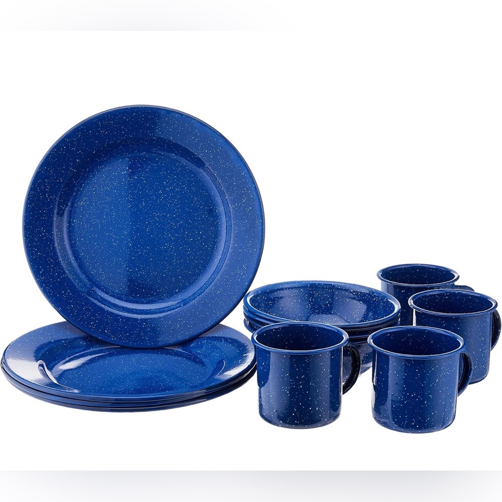 Coleman Blue Dinnerware Set- Metal